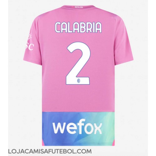 Camisa de Futebol AC Milan Davide Calabria #2 Equipamento Alternativo 2023-24 Manga Curta